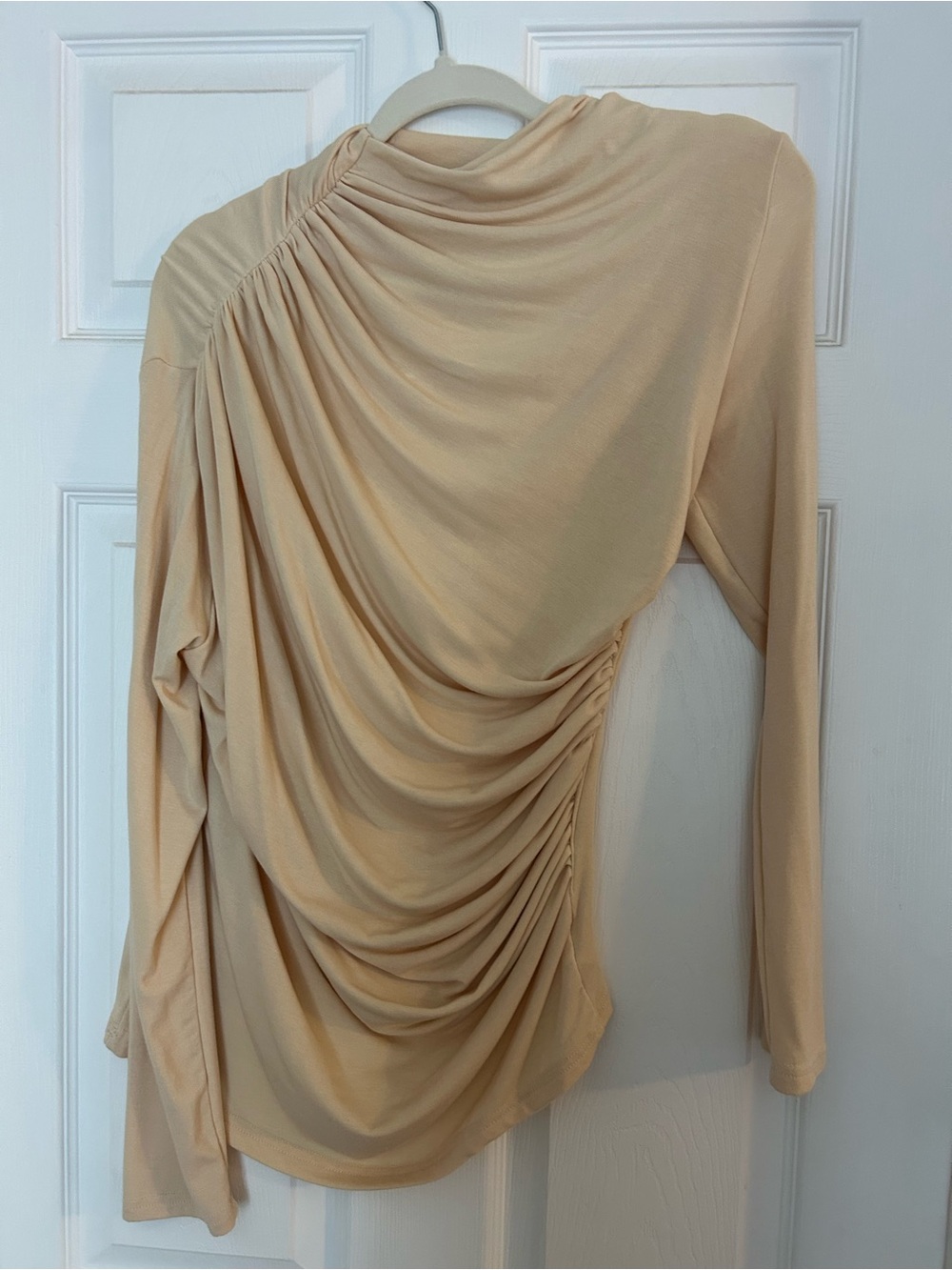 Chicwish Ivory Draped Long-Sleeve Ruched Top - Picture 2 of 2